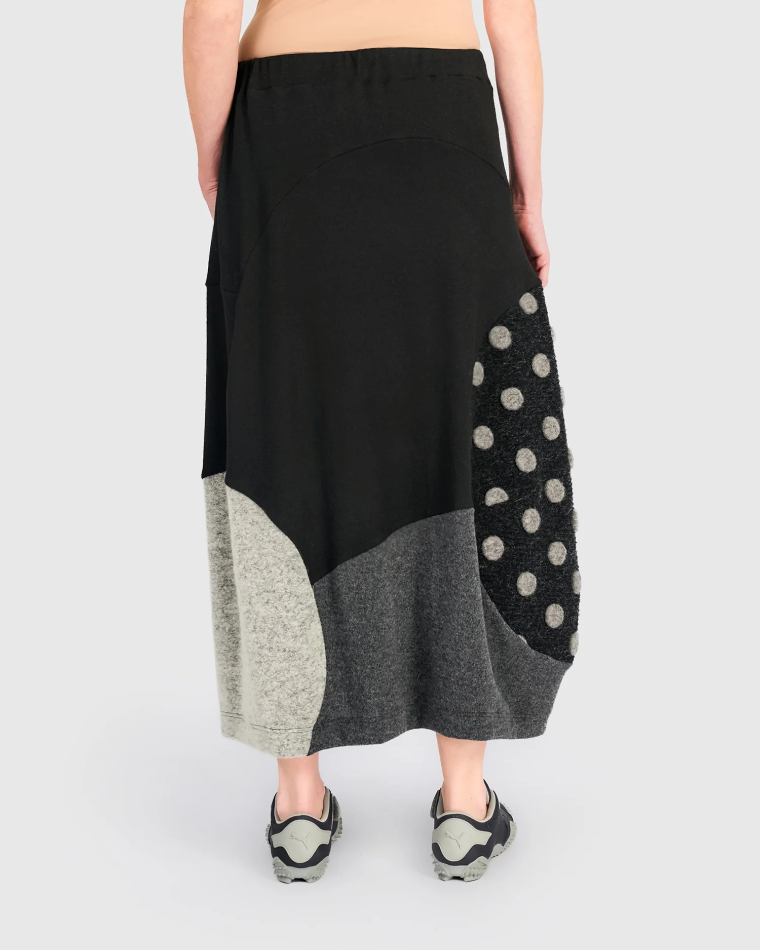 Alembika's ankle-length Urban Cozy Maxi Skirt in Storm