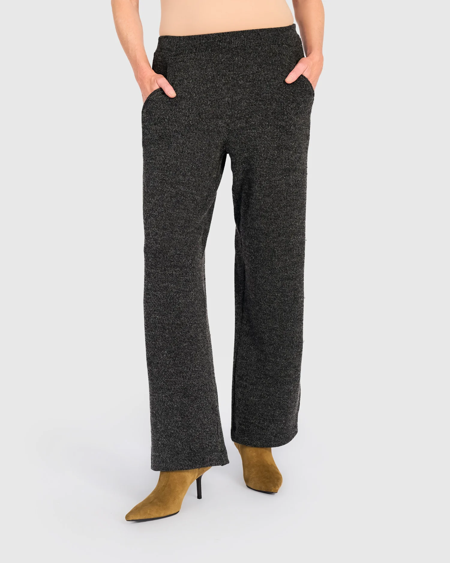 Alembika's relaxed Urban Marl Knit Straight-Leg Pants in Shadow