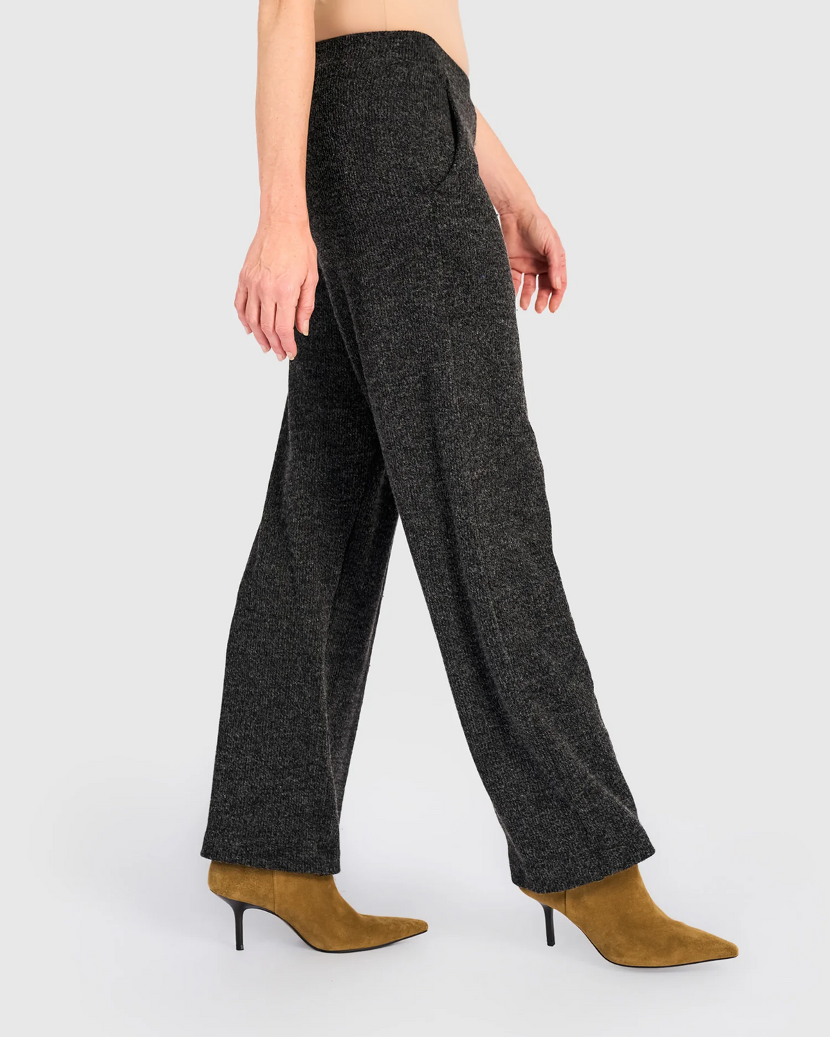 Alembika's relaxed Urban Marl Knit Straight-Leg Pants in Shadow