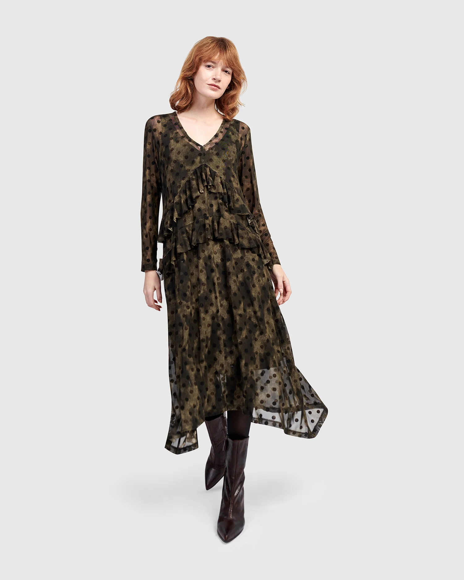 Alembika Urban Sprig Mesh Dress in Antique