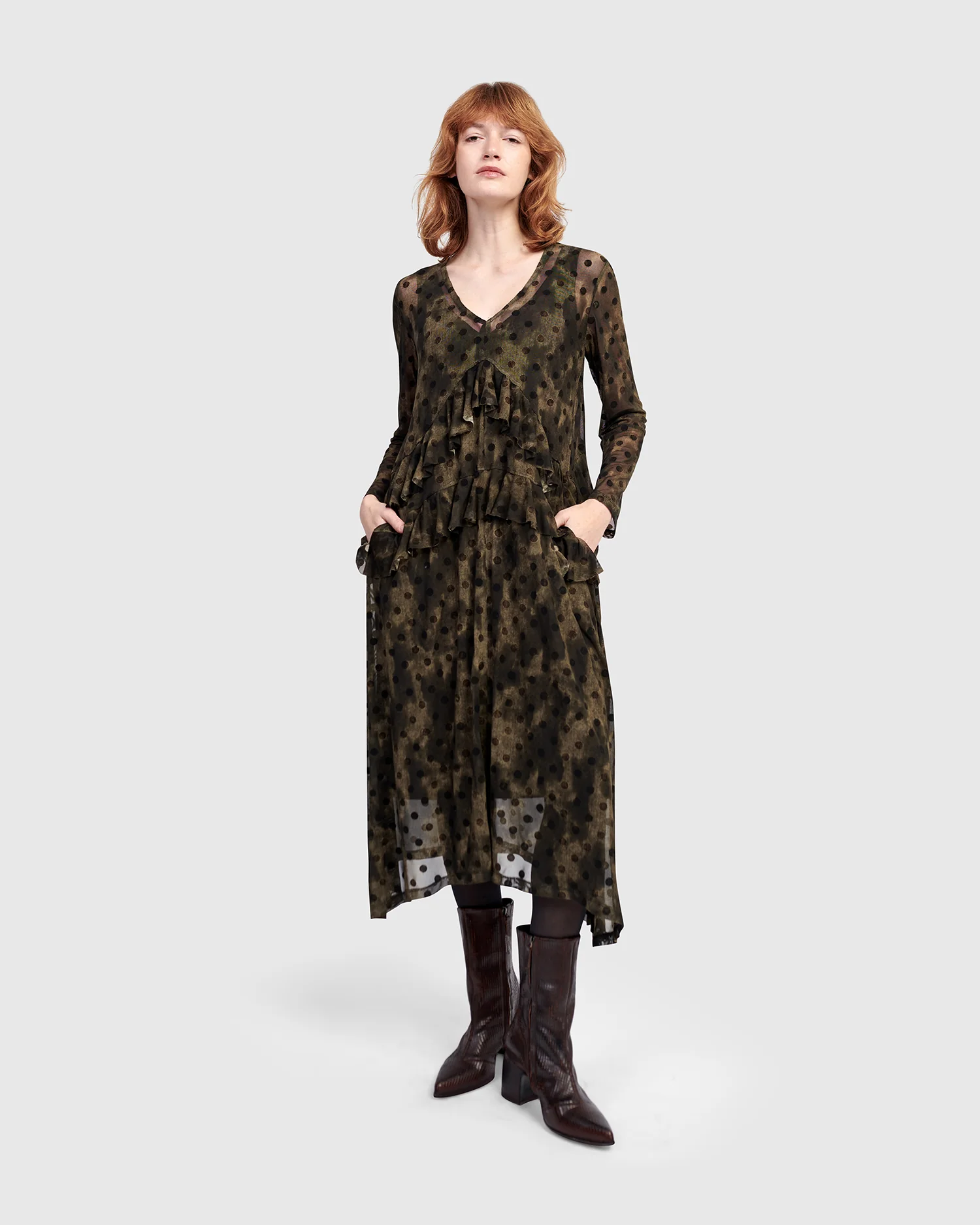 Alembika Urban Sprig Mesh Dress in Antique