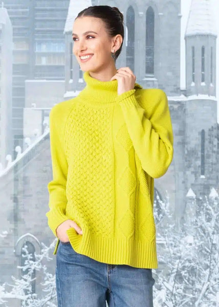 Alison Sheri's Fisherman Sweater Lime