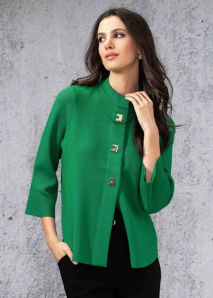 Alison Sheri's Knit Sweater Jacket Green