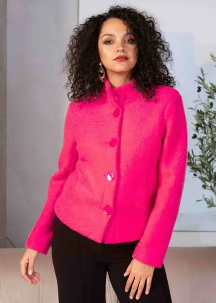 Alison Cheri's Cropped Jacket in Fuchsia