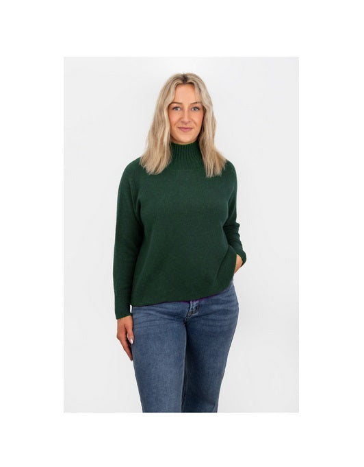 Amazing Woman Jolie Boxy High Neck Sweater in Forest