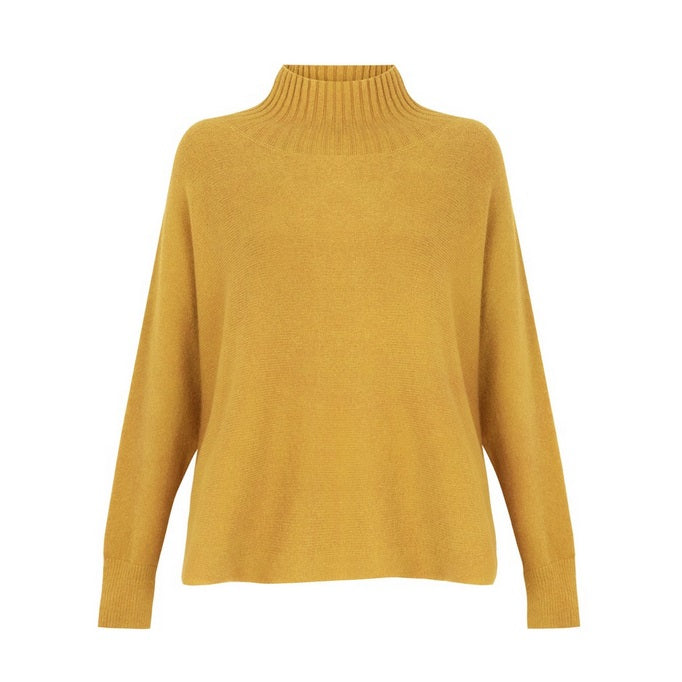 Amazing Woman Jolie Boxy High Neck Sweater in Gold