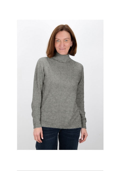 Amazing Woman Polo Loose Fit Polo Neck Sweater in Great Marled