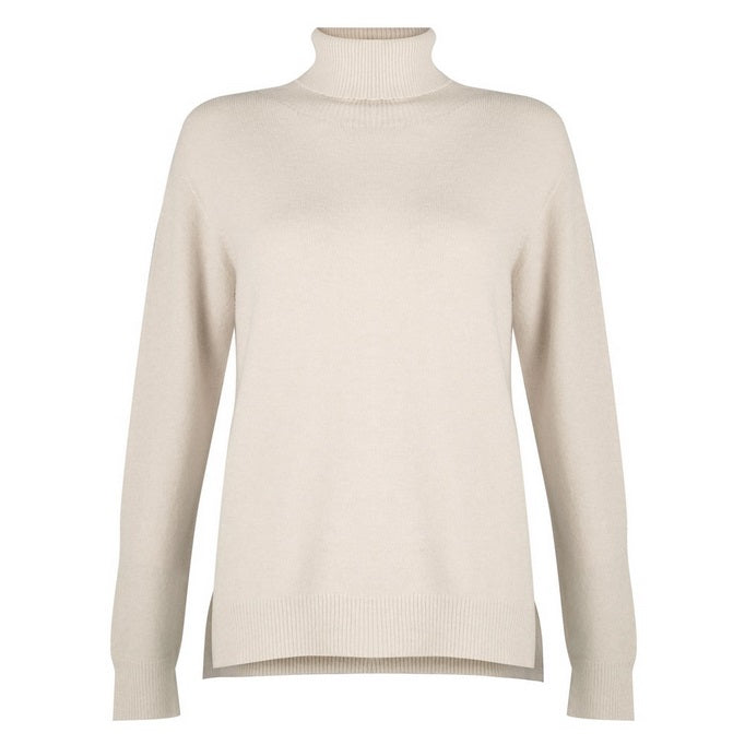 Amazing Woman Polo Loose Fit Polo Neck Sweater in Ivory
