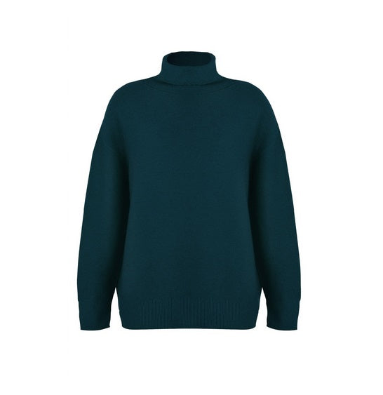 Zoie Classic Polo Neck Sweater in Laguna