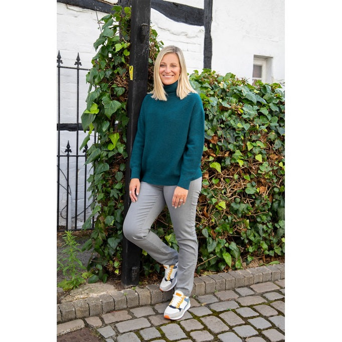 Zoie Classic Polo Neck Sweater in Laguna