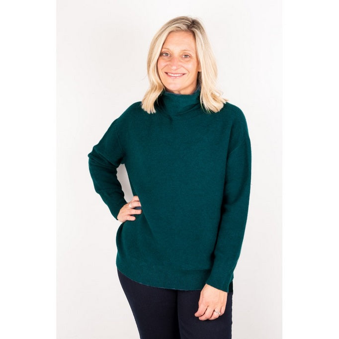 Zoie Classic Polo Neck Sweater in Laguna