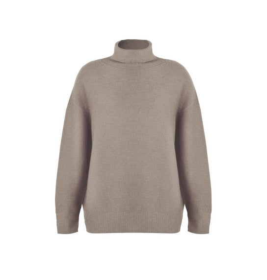Zoie Classic Polo Neck Sweater in Smoke
