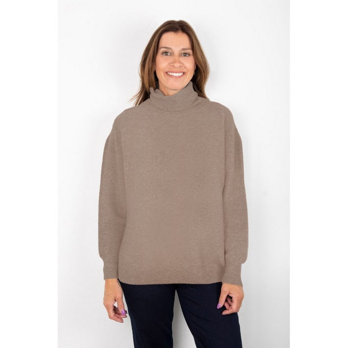 Zoie Classic Polo Neck Sweater in Smoke
