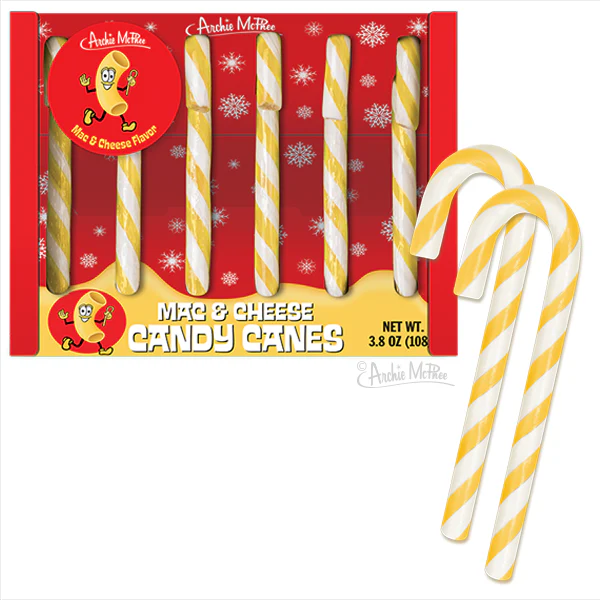 Macaroni and Cheese Candy Canes