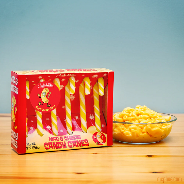 Macaroni and Cheese Candy Canes
