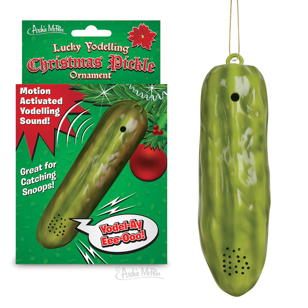 Archie McPhee Lucky Yodeling Pickle Ornament