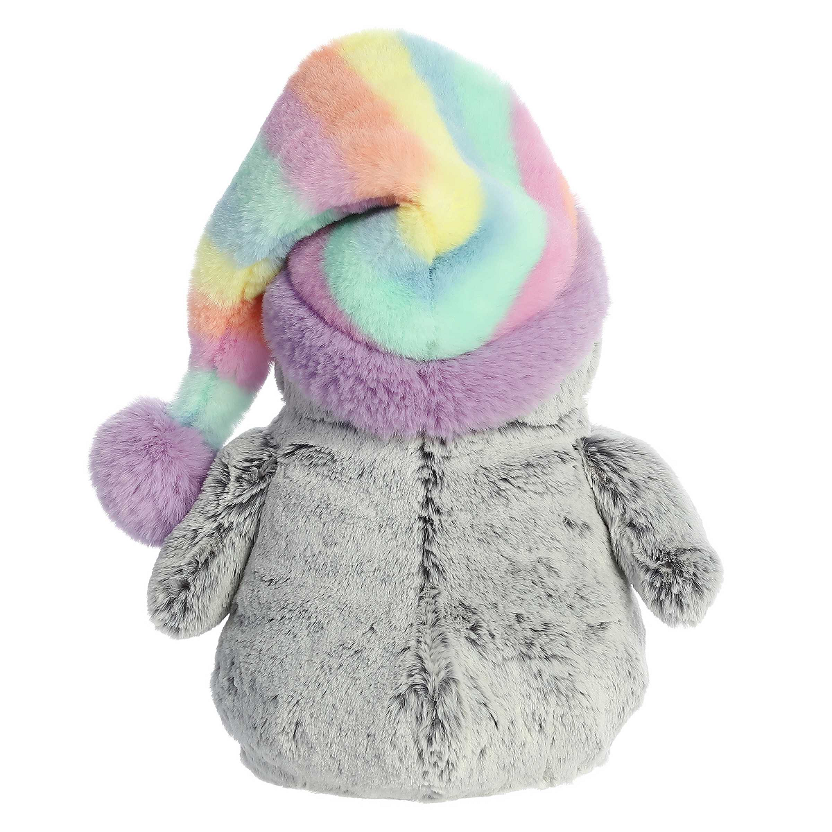 Aurora Pom Pom Penguin Plush with Rainbow Hat