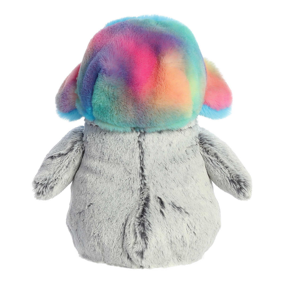 Aurora Pom Pom Penguin Plush with Rainbow Trapper Hat 