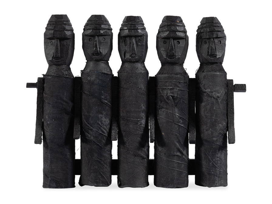 Set of 5 Wooden Puppets Decor