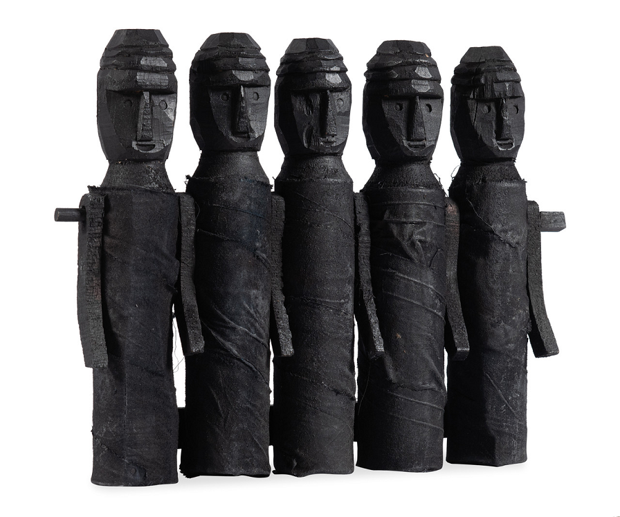 Set of 5 Wooden Puppets Decor