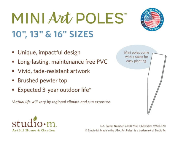 10" Mini Garden Art Pole / Click for Styles