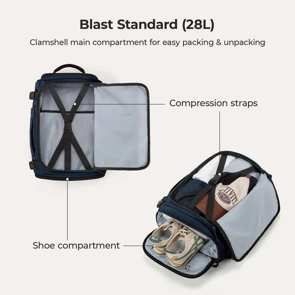Bagsmart Blast Quick Access Travel Backpack in Navy