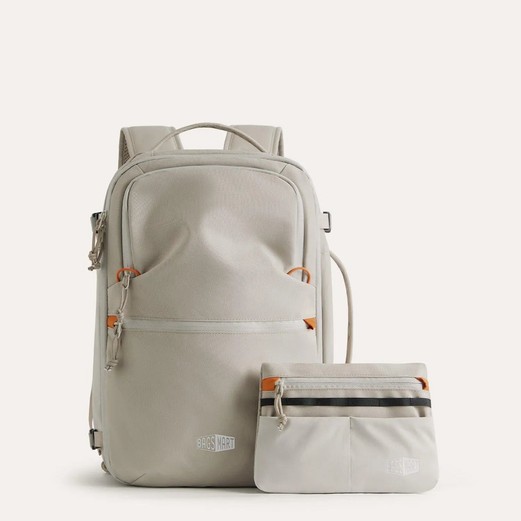 Bagsmart Faro Carry On Travel Backpack Set in Bone White