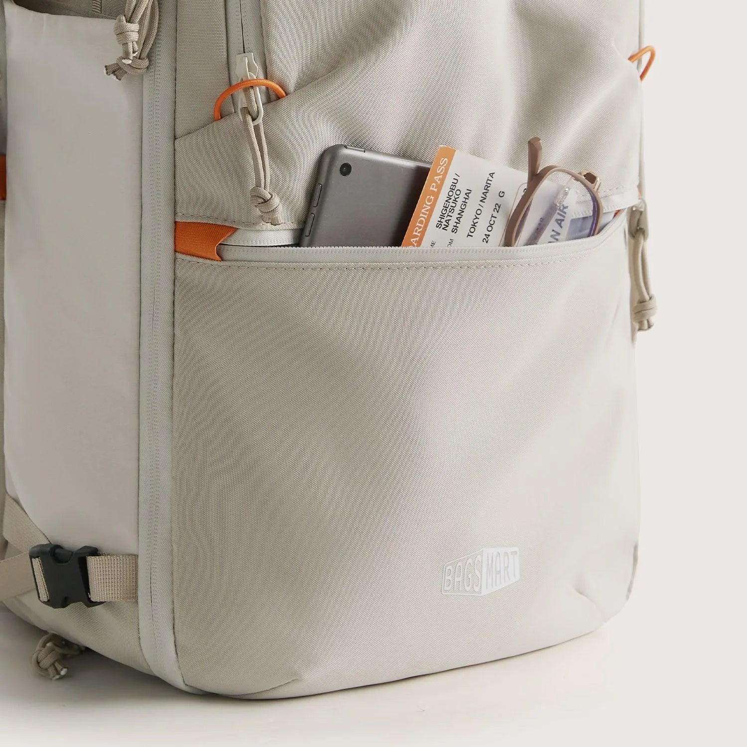 Bagsmart Faro Carry On Travel Backpack Set in Bone White