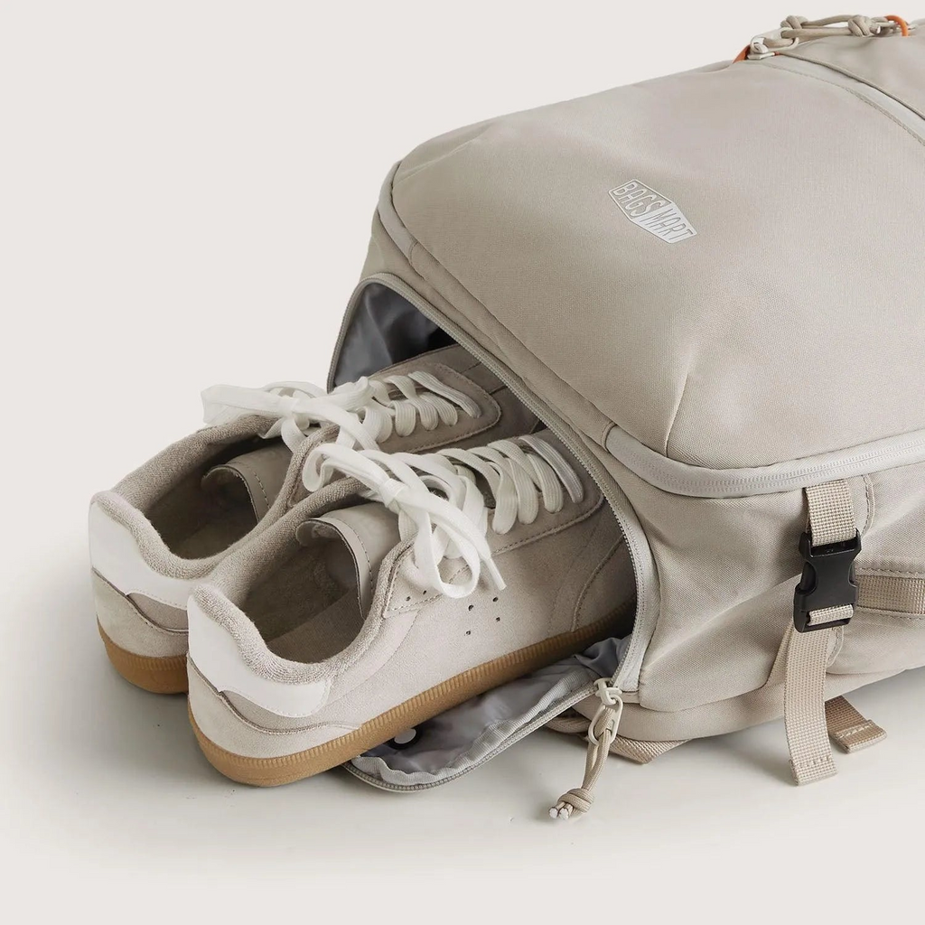 Bagsmart Faro Carry On Travel Backpack Set in Bone White