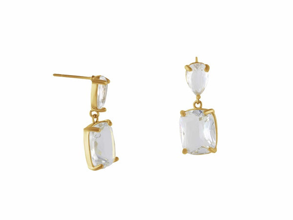 Anais Allure Stone Cut Luxe Earrings in Clear Crystal
