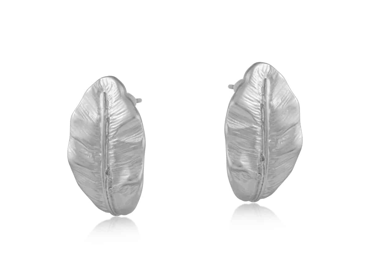Big Metal London Freya Leaf Earrings Silver