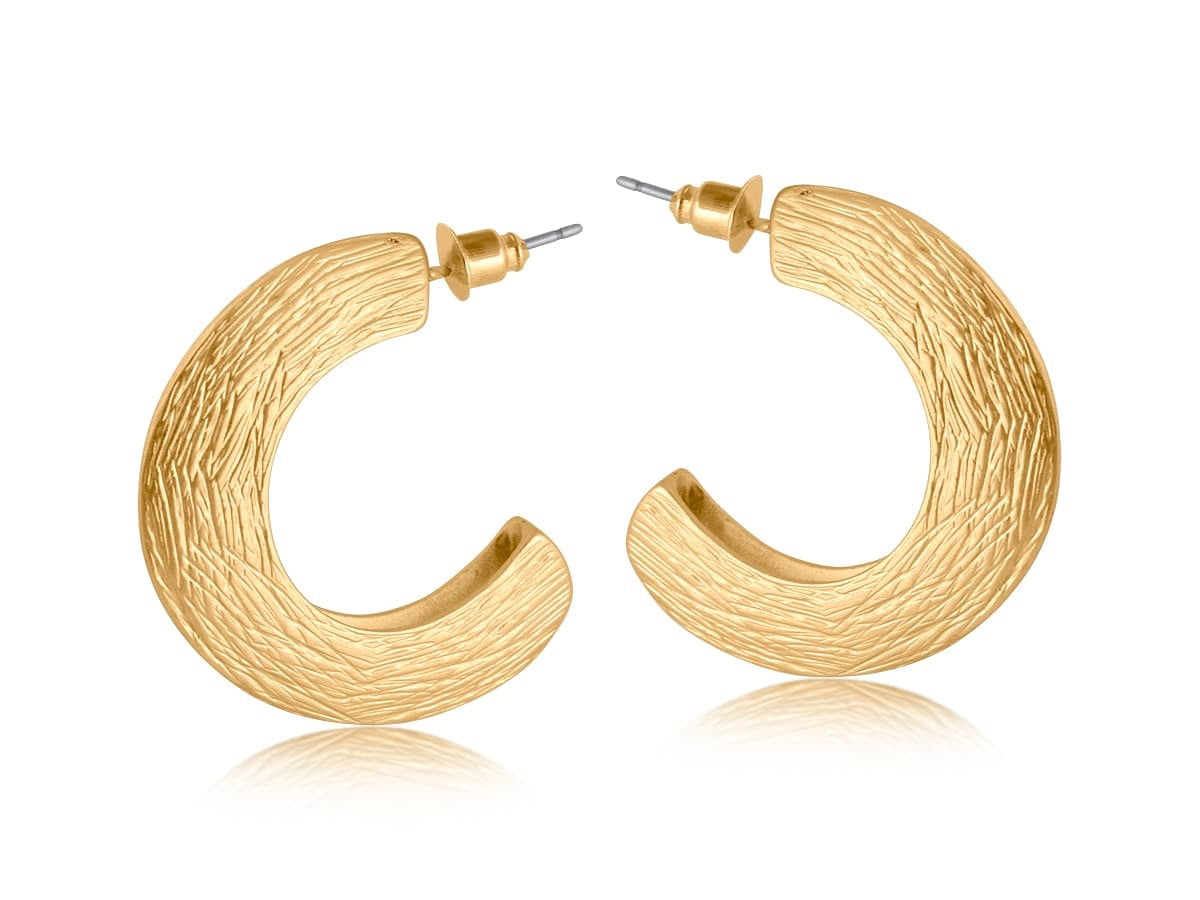 Samantha Bark Half Circle Earrings