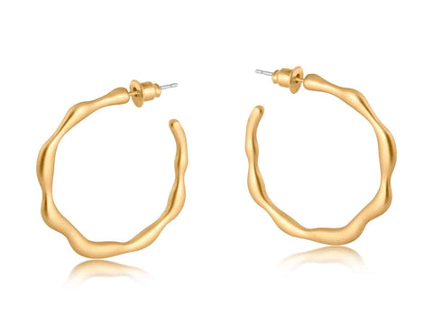 Big Metal London Martina Hoop Branch Earrings Gold