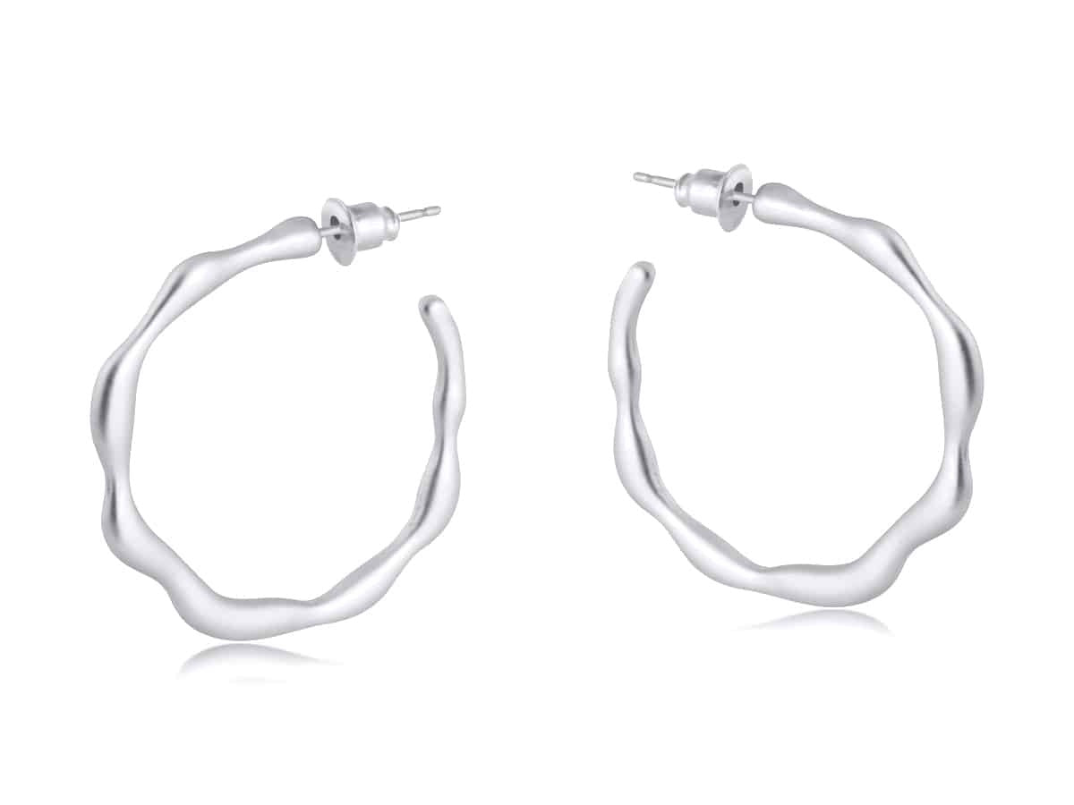 Big Metal London Martina Hoop Branch Earrings Silver