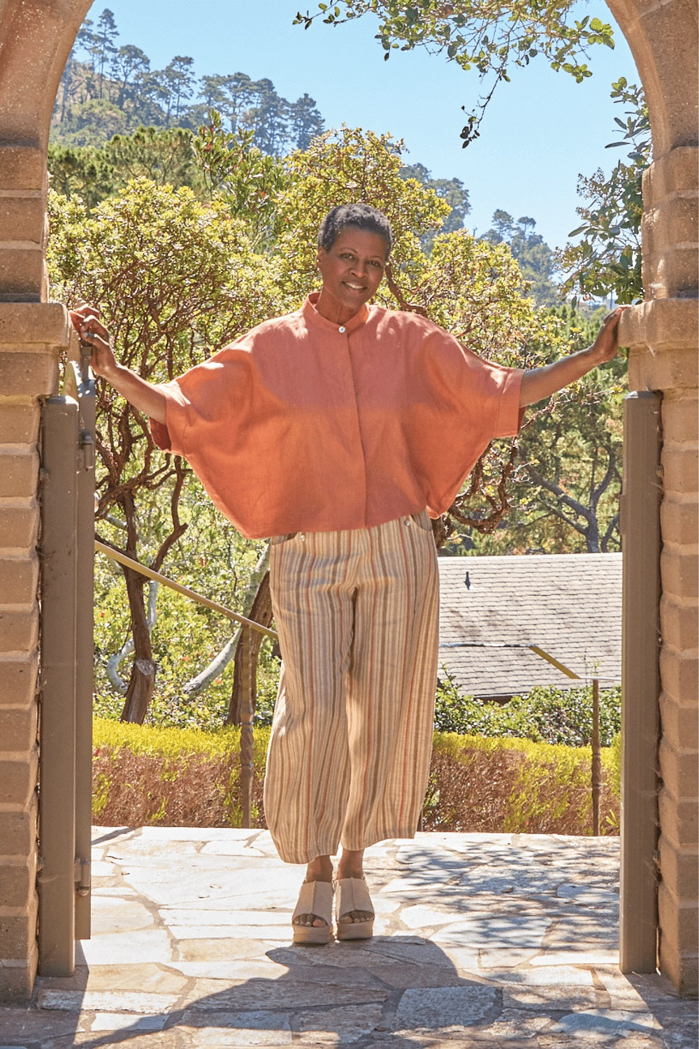 Bryn Walker's cropped Genie Pant in Morocco Stripe