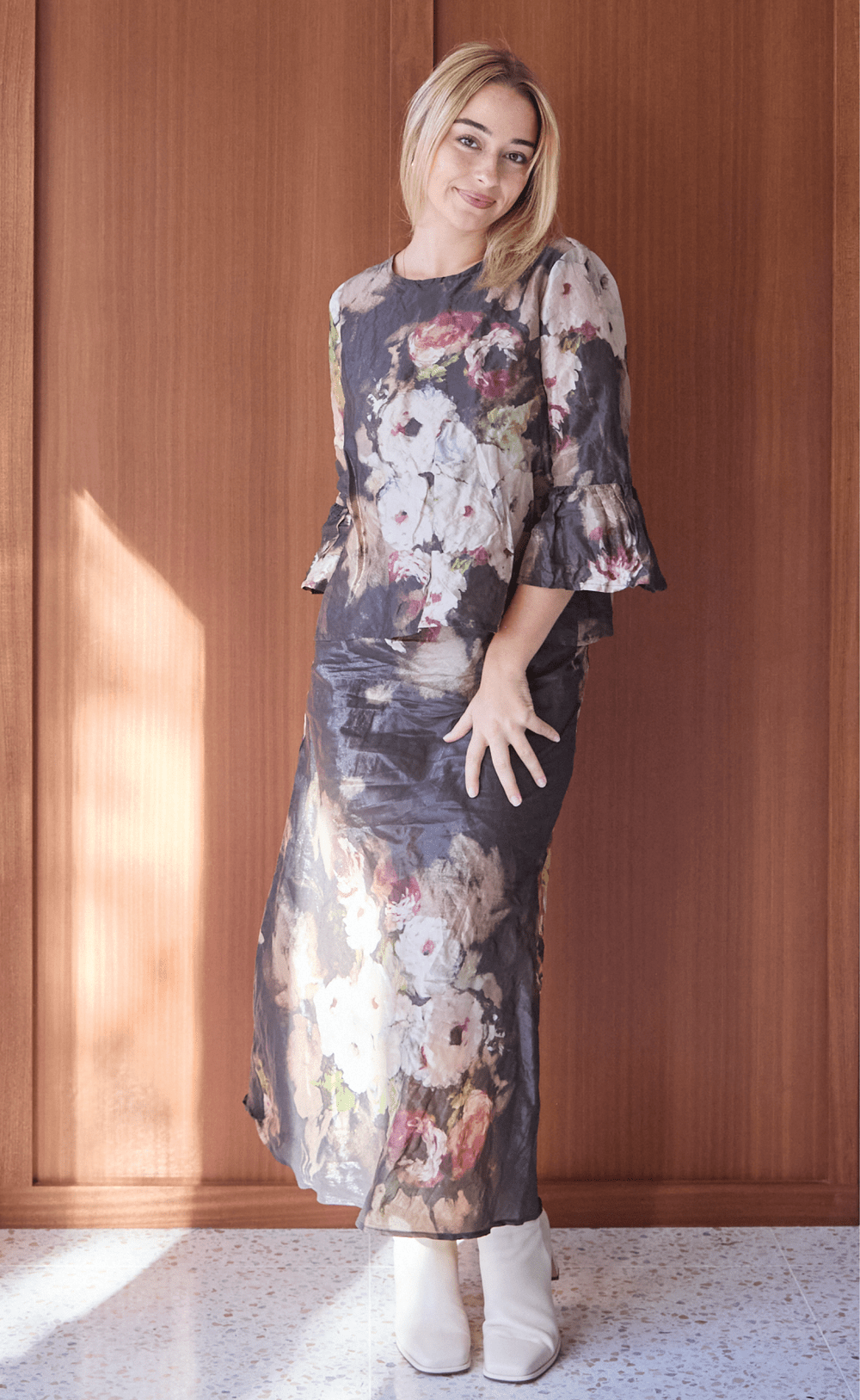 Bias Long Skirt in Fiore