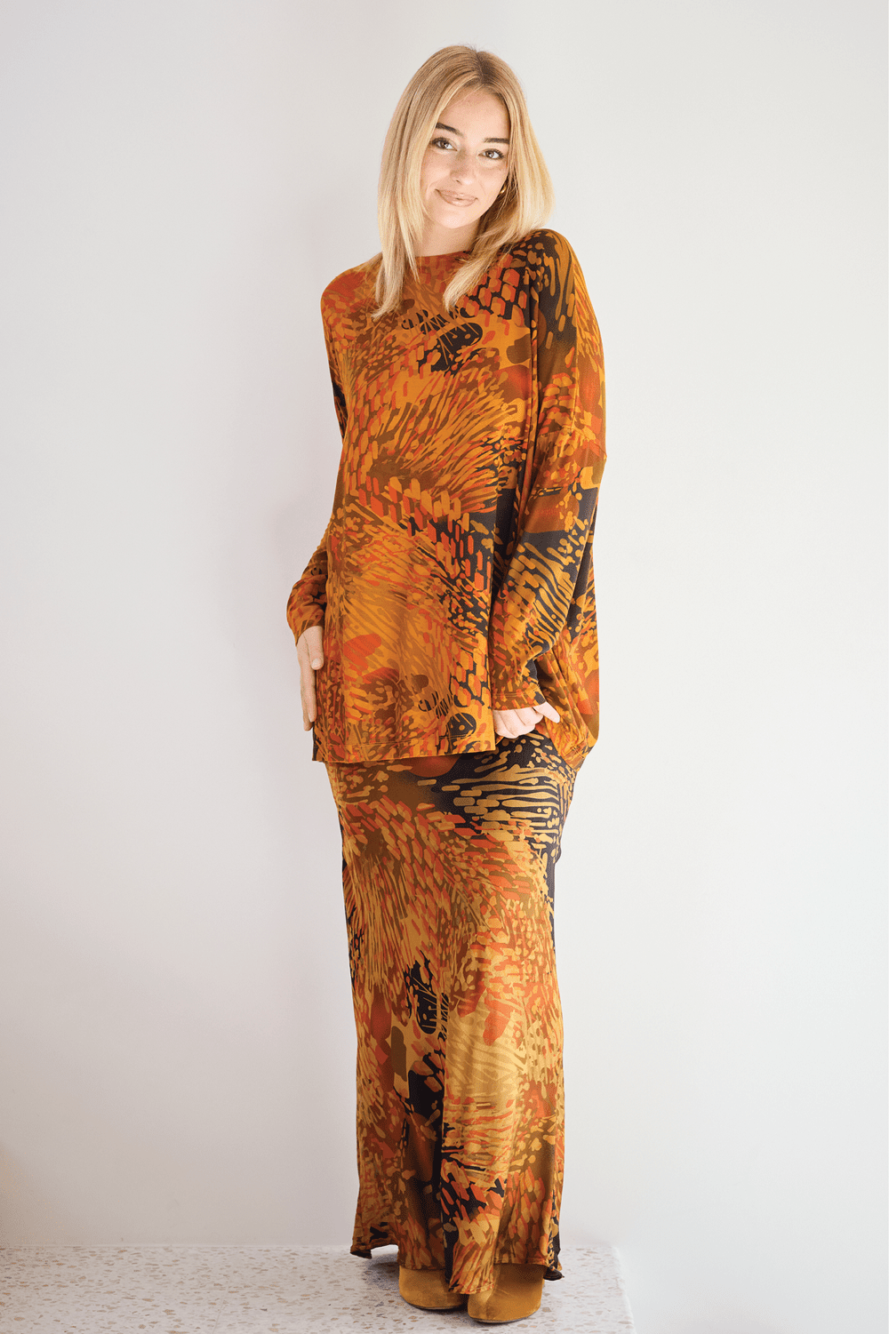 Bryn Walker Long Bias Skirt in GIngersnap