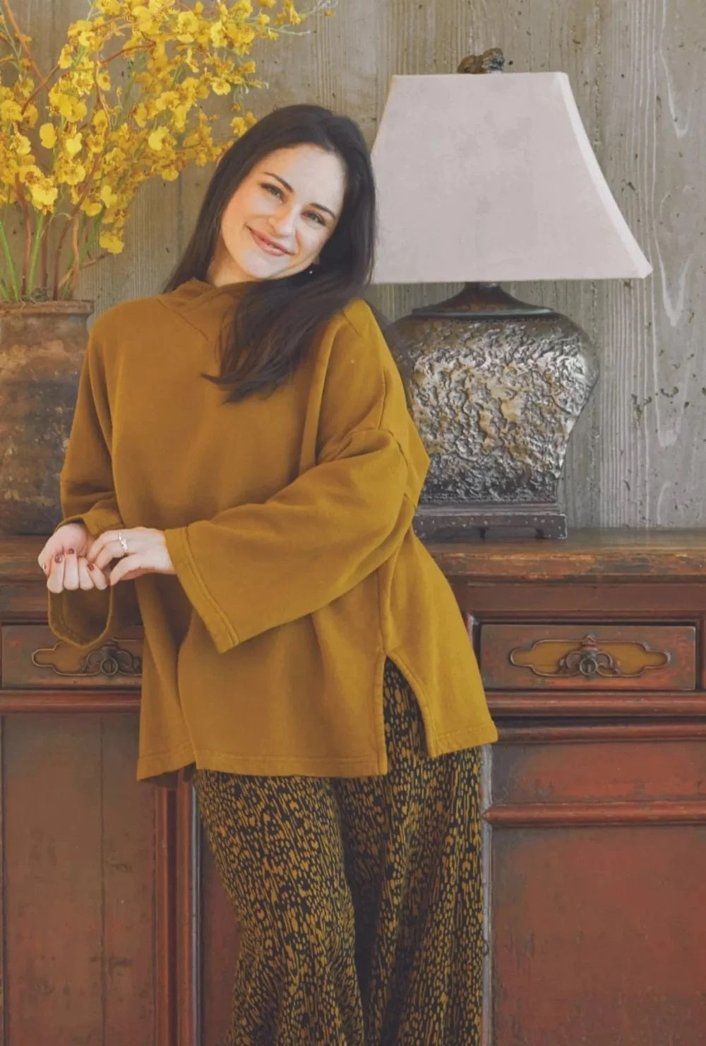 Bryn Walker's Long V-Neck Top