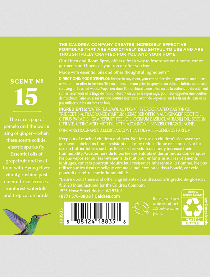 Caldrea's Linen & Room Spray Ginger Pomelo