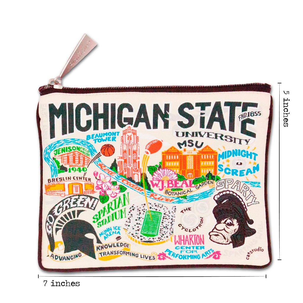 Michigan Themed Canvas Zip Pouch