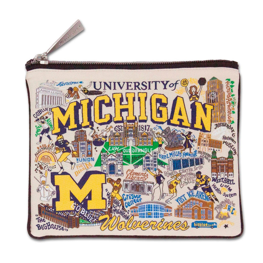 Michigan Themed Canvas Zip Pouch