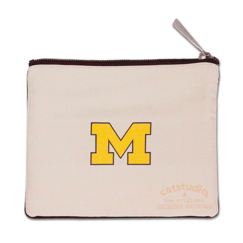 Michigan Themed Canvas Zip Pouch