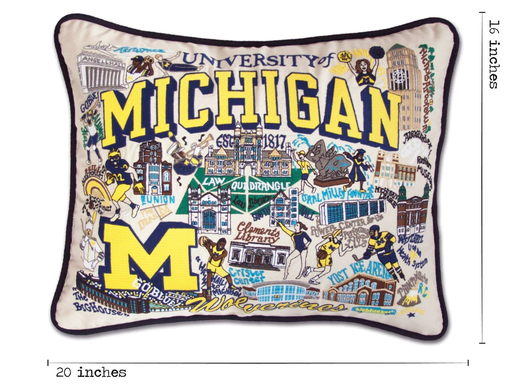 University of Michigan Embroidered Pillow