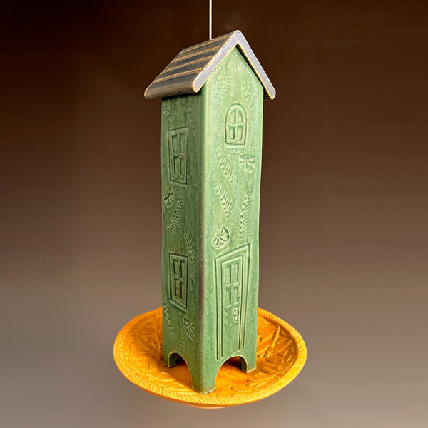 Ceramic House Bird Feeder / Assorted Colors