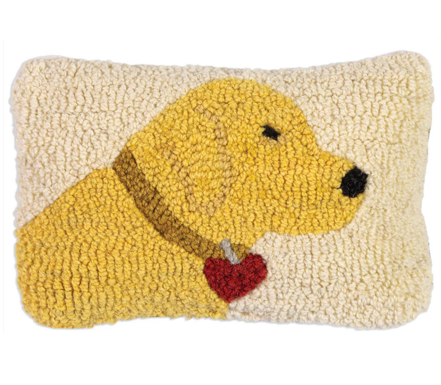Buttercup Lab Hooked Wool Pillow