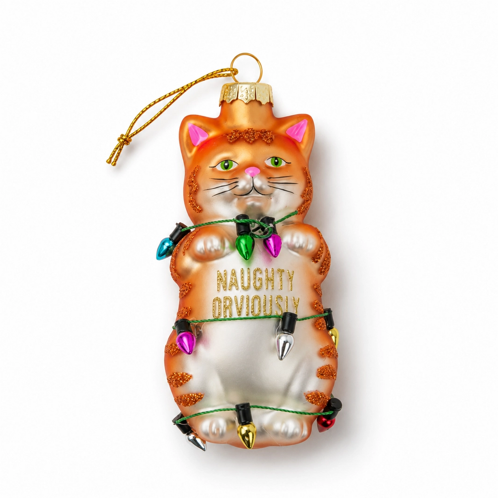 Chez Gagne's Naughty Obviously Glass Ornament