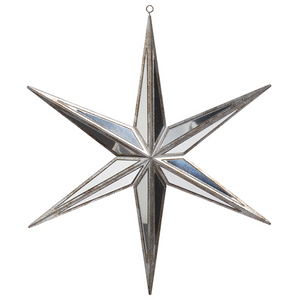 Silver Mirrored Star Ornament / 12"