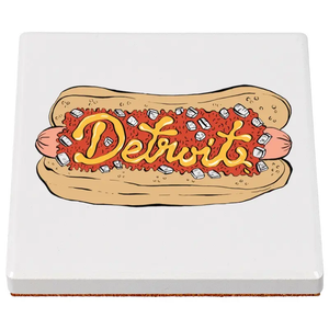 Detroit Coney Dog Ceramic Coaster