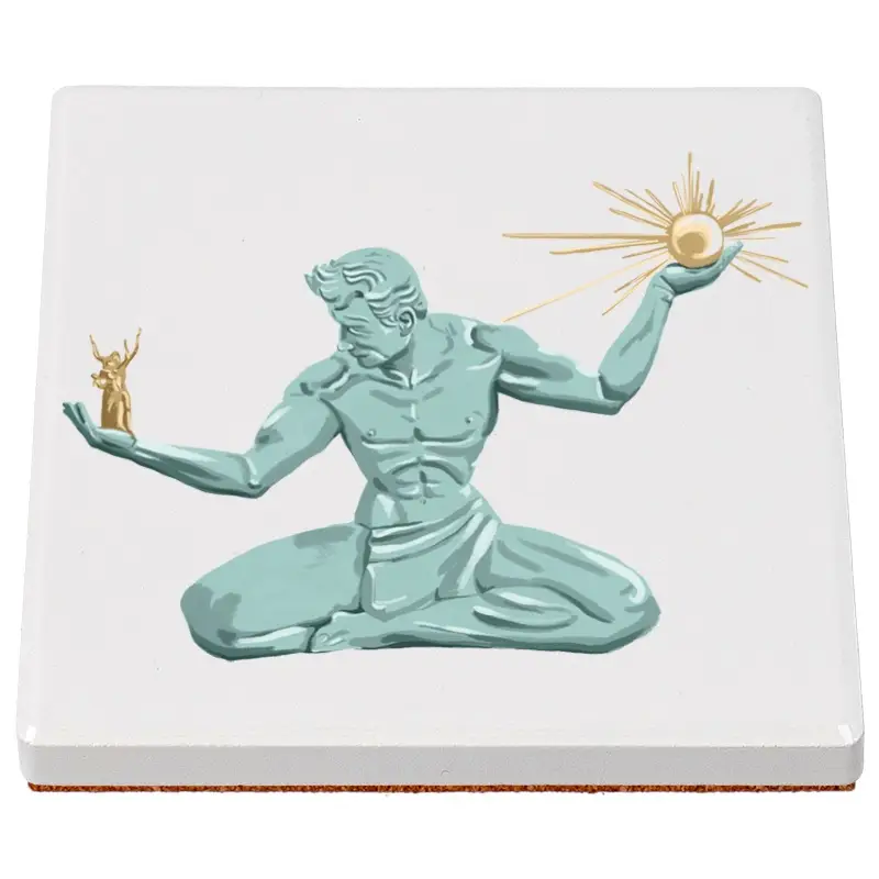 Spirit of Detroit Ceramic Coaster