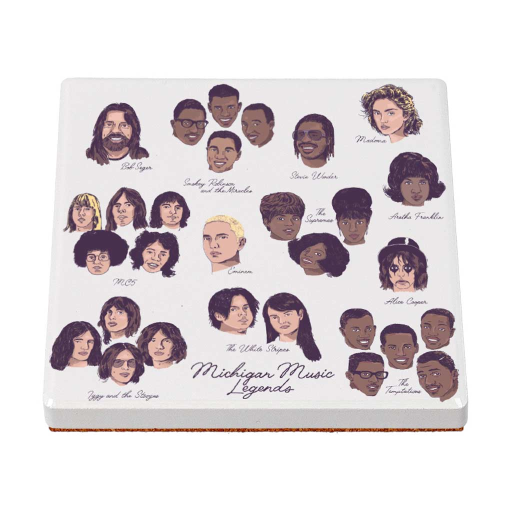 Michigan Music Legends Ceramic Coaster